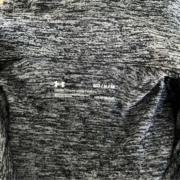 UNDER ARMOUR sz M Black Gray Long Sleeve Zip Up Tech Twist Jacket Funnel Neck - Picture 6 of 8